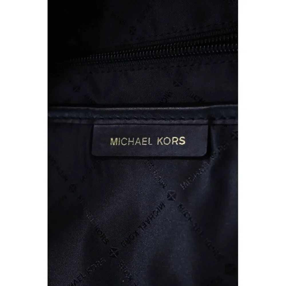 Michael Kors Kenly Medium Studded Pebbled Leather Zippered Backpack Black